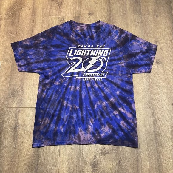 Tampa Bay Lightning 20th Anniversary NHL Tie Dye T-Shirt - Picture 1 of 1